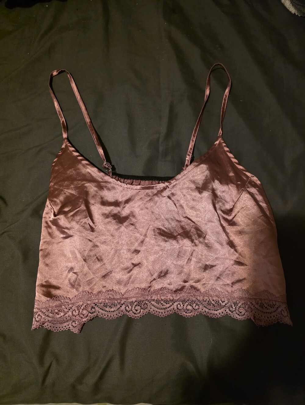 SHEIN Dusty Rose Satin Lace Cami
